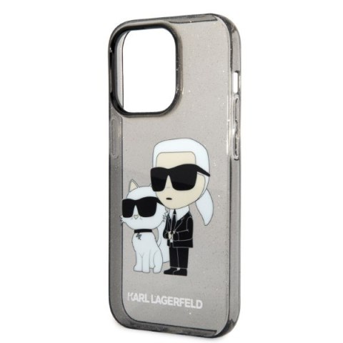 Karl Lagerfeld nakładka do iPhone 14 Pro Max 6,7" KLHCP14XHNKCTGK czarna hardcase Gliter Karl&Choupette