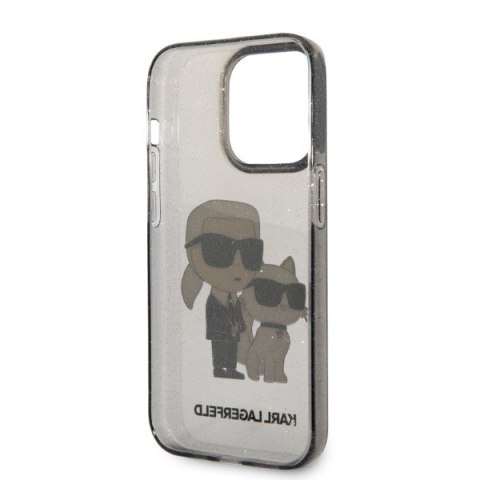 Karl Lagerfeld nakładka do iPhone 14 Pro Max 6,7" KLHCP14XHNKCTGK czarna hardcase Gliter Karl&Choupette