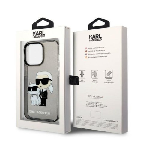 Karl Lagerfeld nakładka do iPhone 14 Pro Max 6,7" KLHCP14XHNKCTGK czarna hardcase Gliter Karl&Choupette