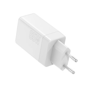 Maxlife ładowarka sieciowa PD QC MXTC-08-65ACC 2x USB-C 1x USB 65W biała