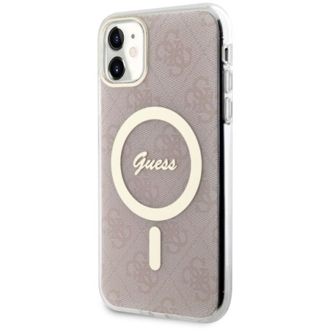 Guess nakładka do iPhone 11 GUHMN61H4STP różowa hardcase Magsafe IML 4G