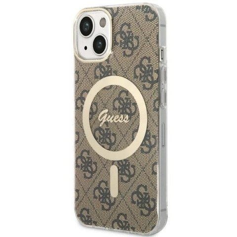 Guess nakładka do iPhone 14 6,1" GUHMP14SH4STW brązowa hardcase Magsafe IML 4G