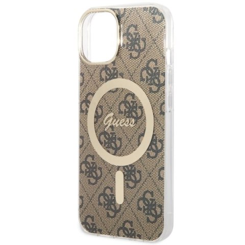 Guess nakładka do iPhone 14 6,1" GUHMP14SH4STW brązowa hardcase Magsafe IML 4G