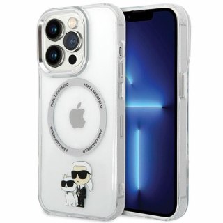 Karl Lagerfeld nakładka do iPhone 13 Pro 6,1" KLHMP13LHNKCIT transparentna hardcase Magsafe IML NFT Karl & Choupette