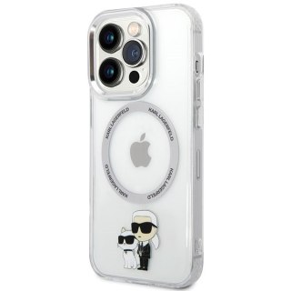 Karl Lagerfeld nakładka do iPhone 13 Pro 6,1" KLHMP13LHNKCIT transparentna hardcase Magsafe IML NFT Karl & Choupette