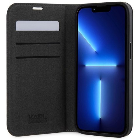 Karl Lagerfeld nakładka do iPhone 14 6,1" KLBKP14SSAKLHPG srebrna BT Saffiano Mono