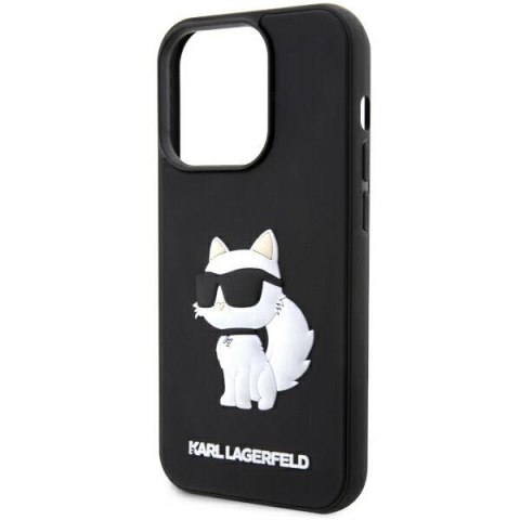 Karl Lagerfeld nakładka do iPhone 14 Pro 6,1" KLHCP14L3DRKHNK czarna hardcase Rubber Choupette 3D