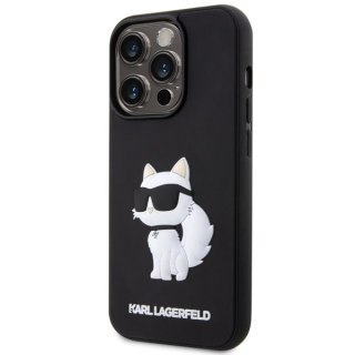 Karl Lagerfeld nakładka do iPhone 14 Pro Max 6,7" KLHCP14X3DRKHNK czarna hardcase Rubber Choupette 3D