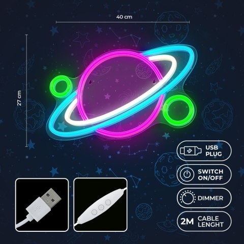 Neon PLEXI LED PLANET multikolor FPNE05X Forever Light