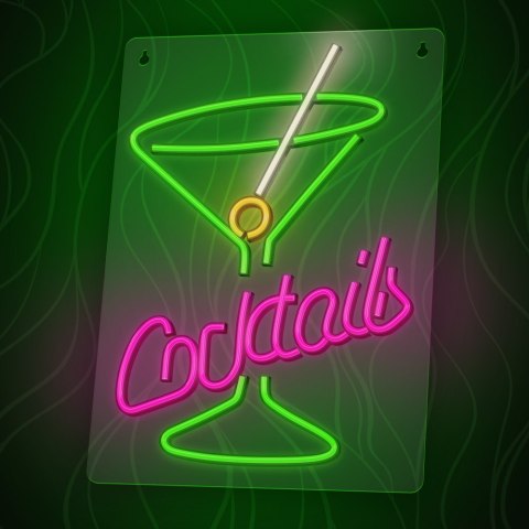 Neon PLEXI LED COCKTAILS róż zielony FPNE02X Forever Light