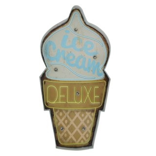 Znak Metalowy RETRO LED Ice Cream Forever Light
