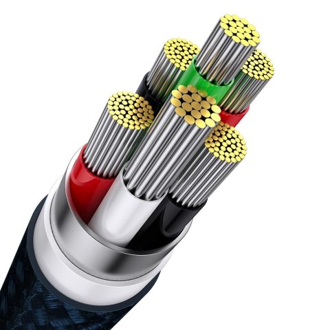 Baseus kabel 3w1 Flash II USB - micro USB + Lightning + USB-C 1,2m 3,5A niebieski 66W