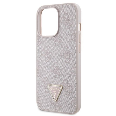 Guess nakładka do iPhone 13 Pro 6,1" GUHCP13LP4TDSCPP różowa HC PU Leather Metal Logo Strass Crossbody