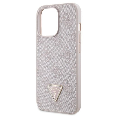 Guess nakładka do iPhone 13 Pro Max 6,7" GUHCP13XP4TDSCPP różowa HC PU Leather Metal Logo Strass Crossbody