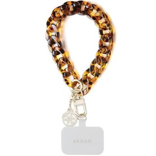 Guess pasek GUOUCBMC4MT brązowo-złoty HDSP PU Saffiano Chain Strap 4G Charm