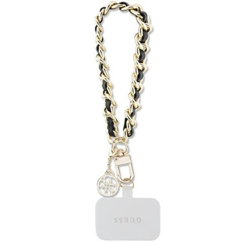 Guess pasek GUOUCHSAMC4K czarny HDSP PU Saffiano Chain Strap 4G Charm