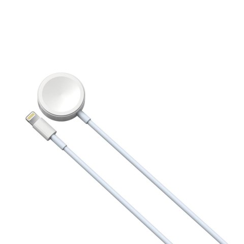 Devia kabel 2w1 Smart EA199 USB - Lightning biały z ładowarką indukcyjną magnetyczną do Apple Watch