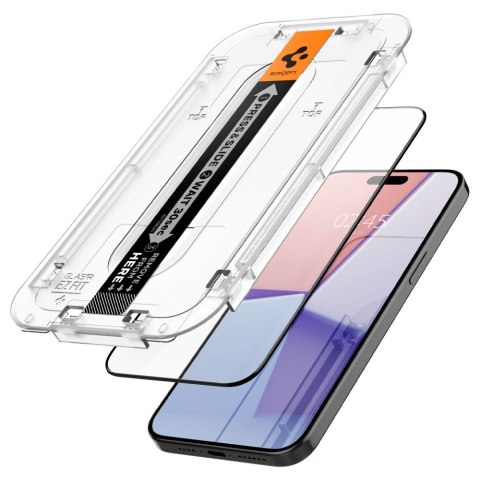 Spigen szkło hartowane GLAS.TR "EZ FIT" FC 2-PACK do iPhone 15 Pro Max 6,7" czarna