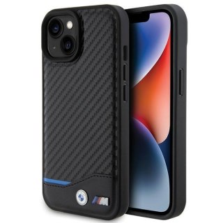 BMW nakładka do iPhone 15 6,1" BMHCP15S22NBCK czarna HC PU Carbon