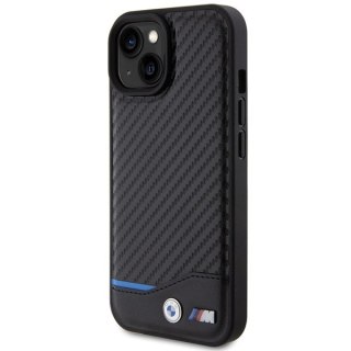 BMW nakładka do iPhone 15 6,1" BMHCP15S22NBCK czarna HC PU Carbon
