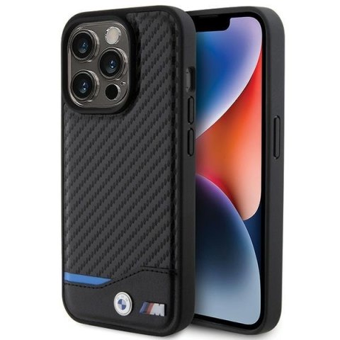 BMW nakładka do iPhone 15 Pro 6,1" BMHCP15L22NBCK czarna HC PU Carbon