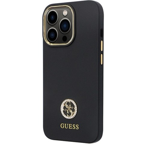 Guess nakładka do iPhone 13 Pro 6,1" GUHCP13LM4DGPK czarna HC Silicone Logo Strass 4G