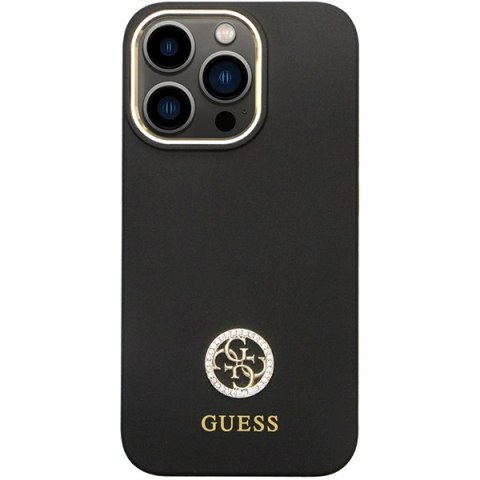 Guess nakładka do iPhone 13 Pro 6,1" GUHCP13LM4DGPK czarna HC Silicone Logo Strass 4G