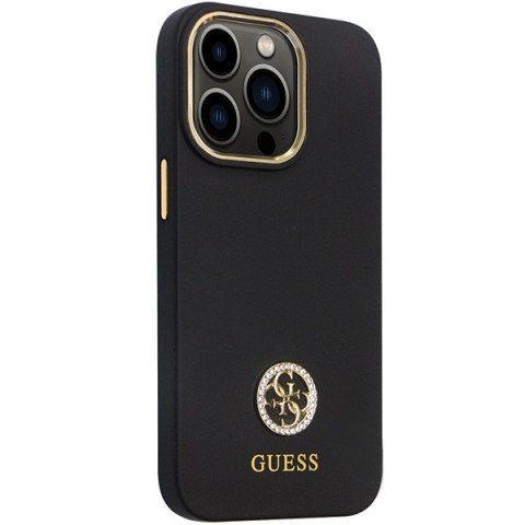 Guess nakładka do iPhone 13 Pro 6,1" GUHCP13LM4DGPK czarna HC Silicone Logo Strass 4G