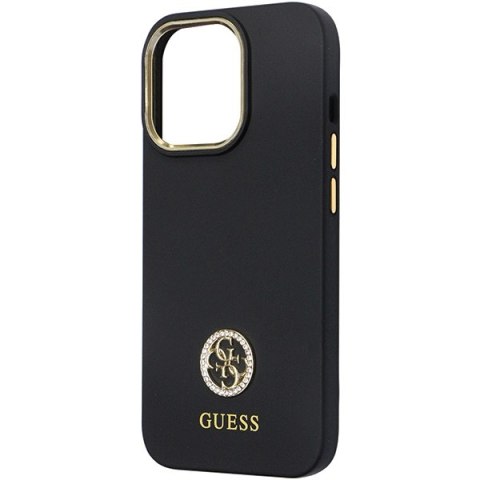 Guess nakładka do iPhone 13 Pro 6,1" GUHCP13LM4DGPK czarna HC Silicone Logo Strass 4G
