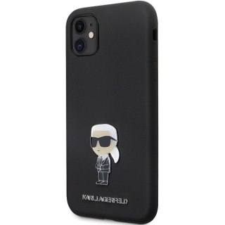 Karl Lagerfeld nakładka do iPhone 11 KLHCN61SMHKNPK czarna HC Silicone Ikonik Metal Pin