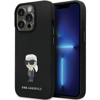Karl Lagerfeld nakładka do iPhone 14 Pro 6,1" KLHCP14LSMHKNPK czarna HC Silicone Ikonik Metal Pin
