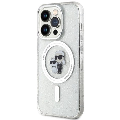 Karl Lagerfeld nakładka do iPhone 15 Pro 6,1" KLHMP15LHGKCNOT transparentna HC Magsafe IML KC Glitter