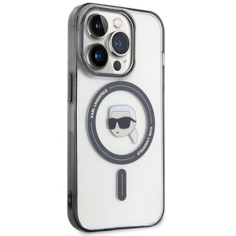 Karl Lagerfeld nakładka do iPhone 15 Pro 6,1" KLHMP15LHKHNOTK transparentna HC Magsafe IML KH