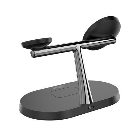 Maxlife ładowarka bezprzewodowa magnetyczna MXWC-03 15W czarna 3w1