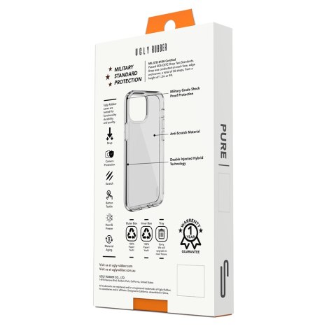 Ugly Rubber nakładka Pure do iPhone 15 Pro 6,1" transparentna