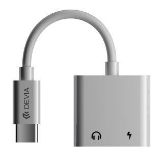 Devia adapter przejściówka EC609 USB-C - USB-C (port) + USB-C (port) biały
