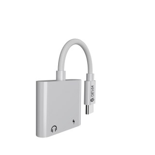 Devia adapter przejściówka EC609 USB-C - USB-C (port) + USB-C (port) biały