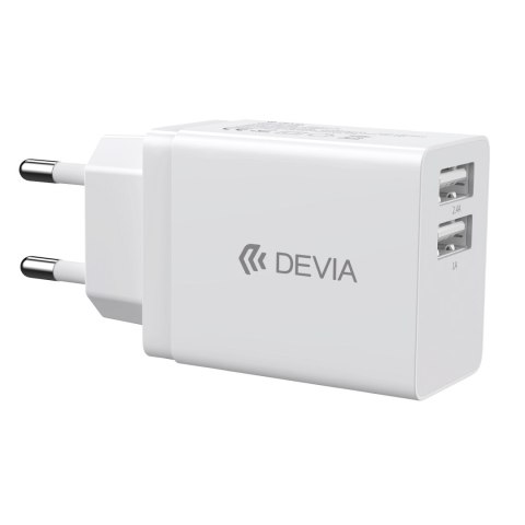 Devia ładowarka sieciowa Smart 2x USB 2,4A biała