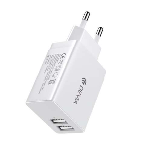Devia ładowarka sieciowa Smart 2x USB 2,4A biała