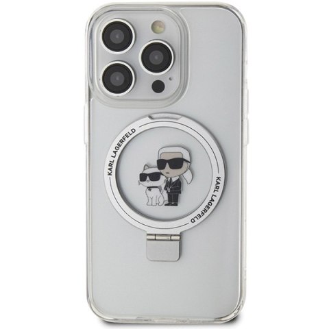 Karl Lagerfeld nakładka do iPhone 14 Pro 6,1" KLHMP14LHMRSKCH biała HC Magsafe Ringstand KC
