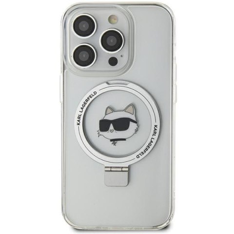 Karl Lagerfeld nakładka do iPhone 15 Pro Max 6,7" KLHMP15XHMRSCHH biała HC Magsafe Ringstand CH