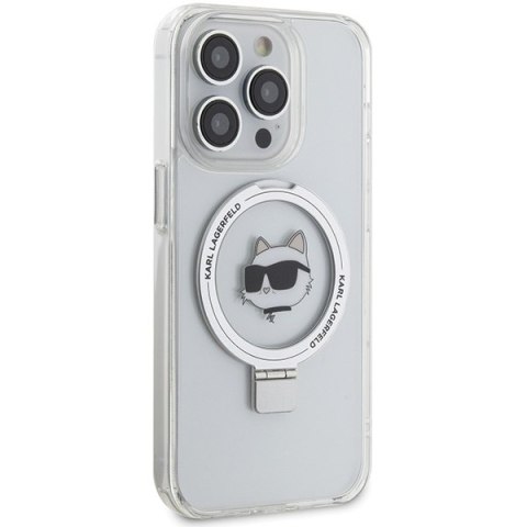 Karl Lagerfeld nakładka do iPhone 15 Pro Max 6,7" KLHMP15XHMRSCHH biała HC Magsafe Ringstand CH