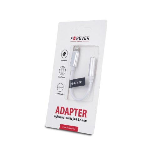 Forever adapter audio jack 3,5mm - Lightning biały