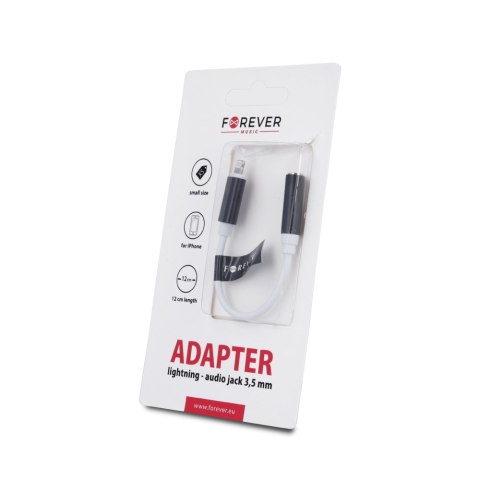 Forever adapter audio jack 3,5mm - Lightning czarny