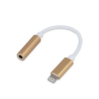 Forever adapter audio jack 3,5mm - Lightning złoty