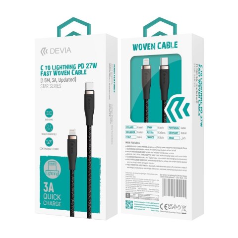 Devia kabel Star EC418 PD USB-C - Lightning 1,5 m 27W 3A biały