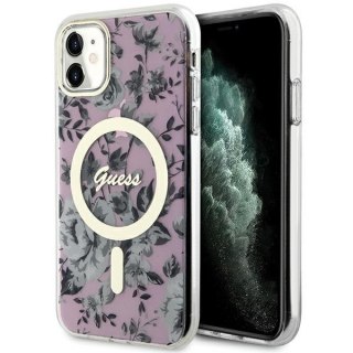 Guess nakładka do iPhone 11 / XR 6.1" GUHMN61HCFWSP różowa hardcase Flower MagSafe