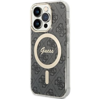 Guess nakładka do iPhone 15 Pro 6,1" GUHMP15LH4STK czarna HC MAGSAFE IML 4G B