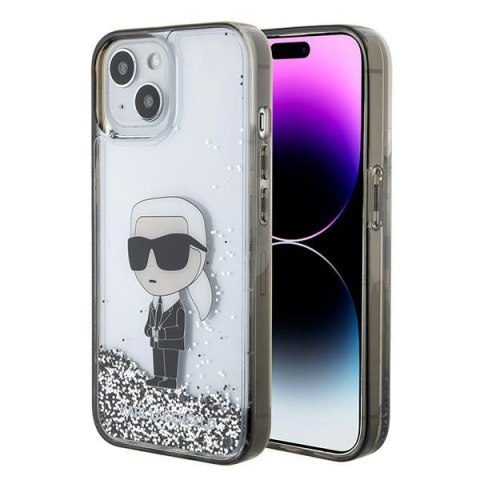 Karl Lagerfeld nakładka do iPhone 15 6,1" KLHCP15SLKKNSK transparentna hardcase Liquid Glitter Ikonik