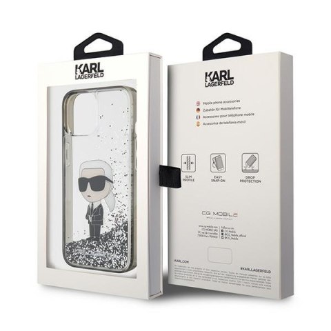 Karl Lagerfeld nakładka do iPhone 15 6,1" KLHCP15SLKKNSK transparentna hardcase Liquid Glitter Ikonik